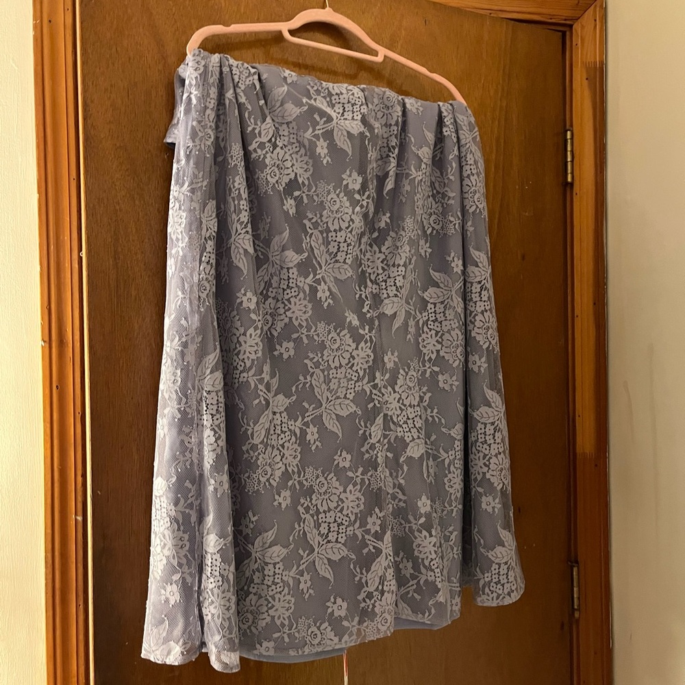 Elegant Gray Floral Lace Fabric